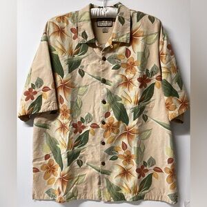 Jamaica Jaxx Floral Beige and Green Men's Shirt